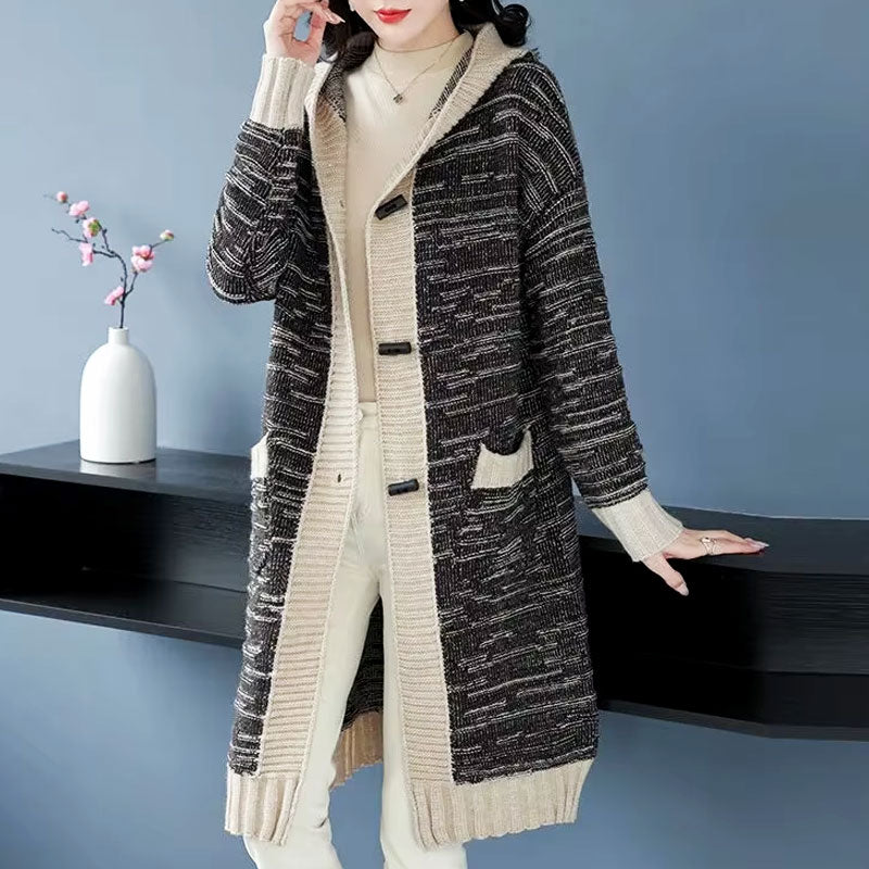 Alice Lang Gebreid Vest met Capuchon