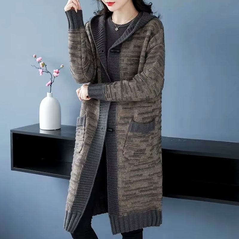 Alice Lang Gebreid Vest met Capuchon