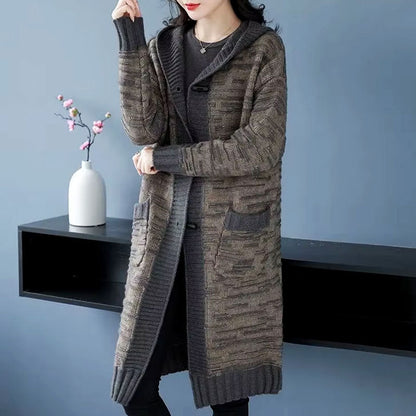 Alice Lang Gebreid Vest met Capuchon