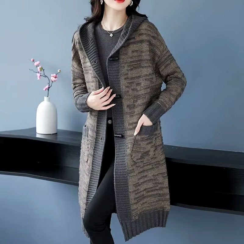 Alice Lang Gebreid Vest met Capuchon