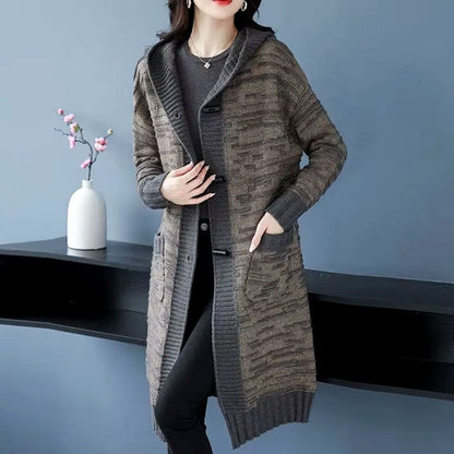 Alice Lang Gebreid Vest met Capuchon