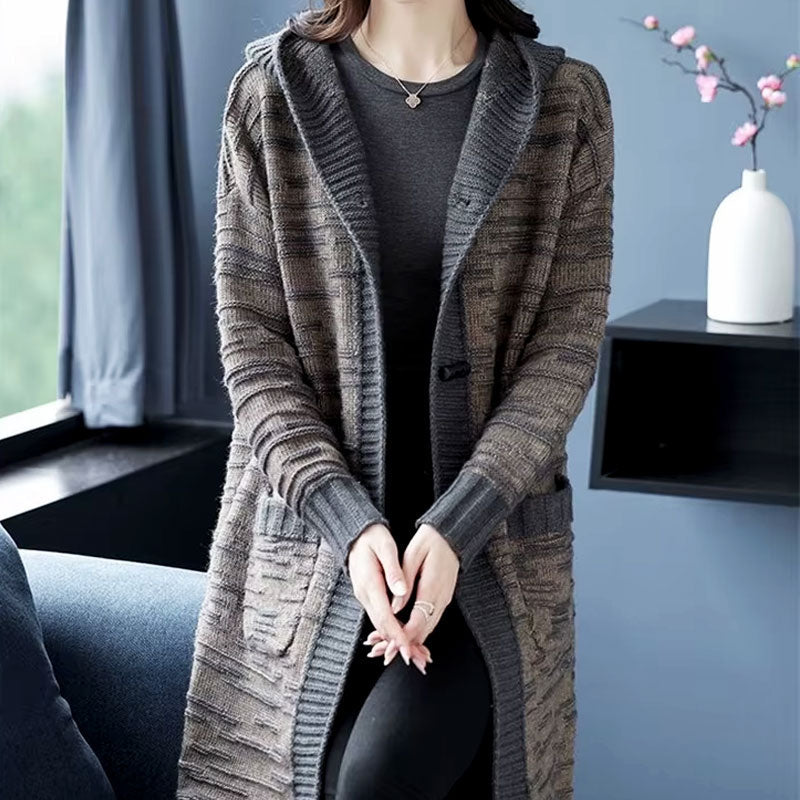 Alice Lang Gebreid Vest met Capuchon