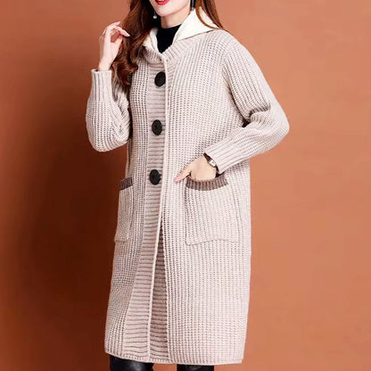 Olive Long Knit Buttoned Cardigan