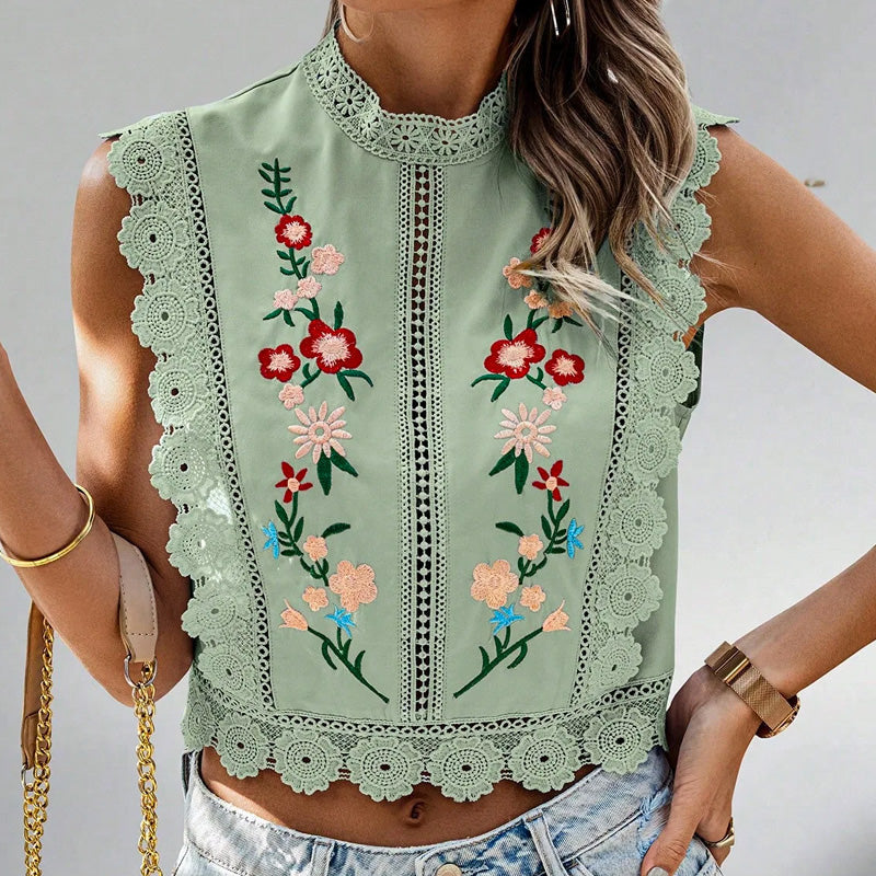 Vella Besticktes Crop-Top