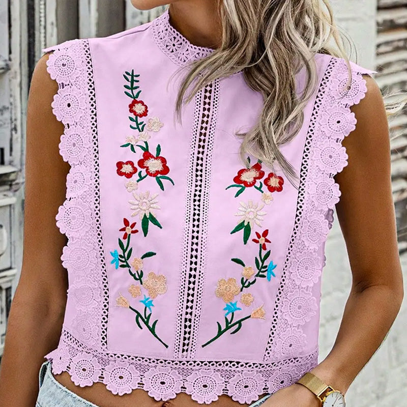 Vella Besticktes Crop-Top