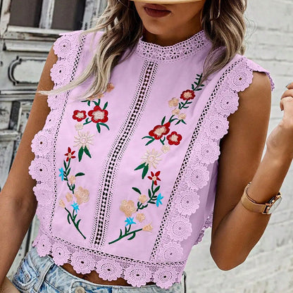 Vella Besticktes Crop-Top