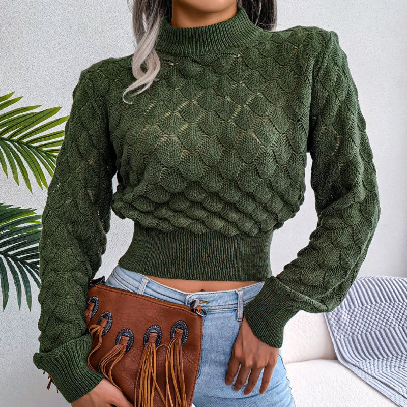 Scale Strick-Crop-Top