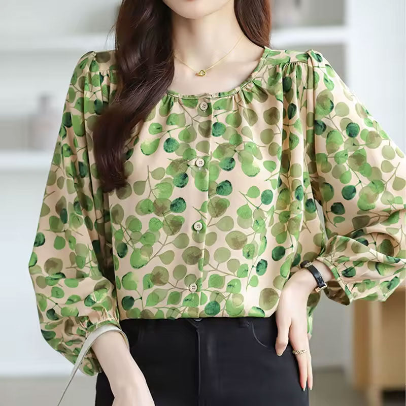 Olivia Blouse met Bladprint