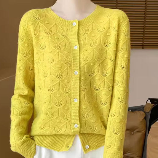 Ariana gebreid vest met bloemen
