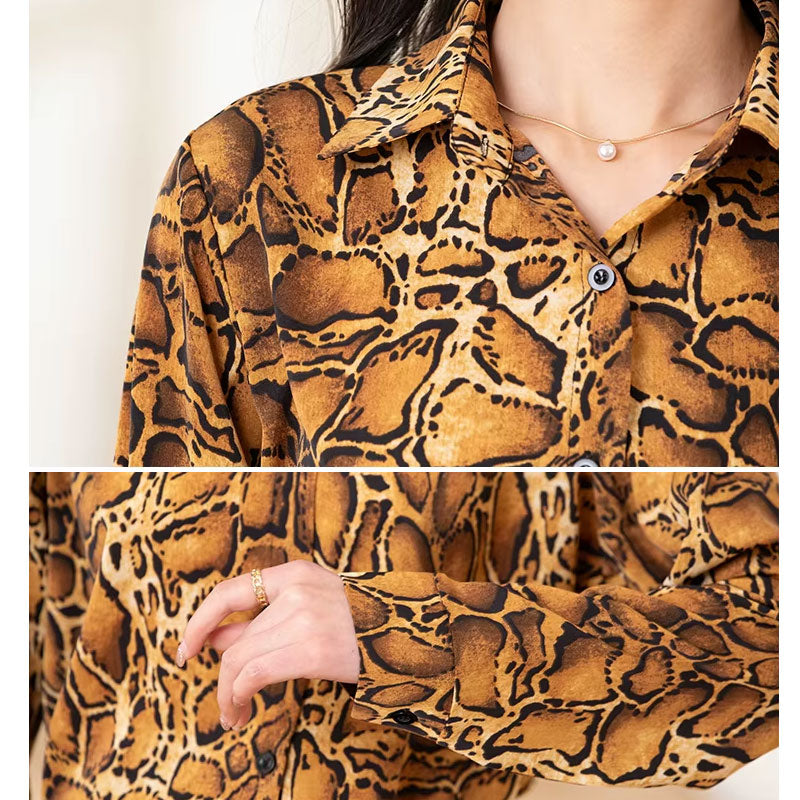 Hazel blouse met safariprint