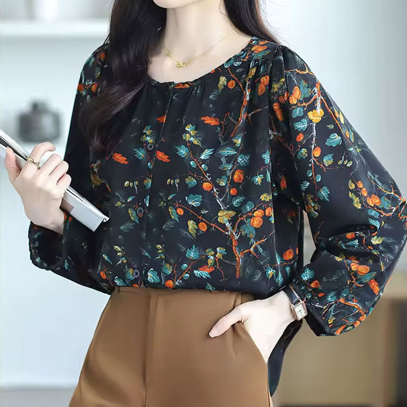 Olivia Blouse met Bladprint