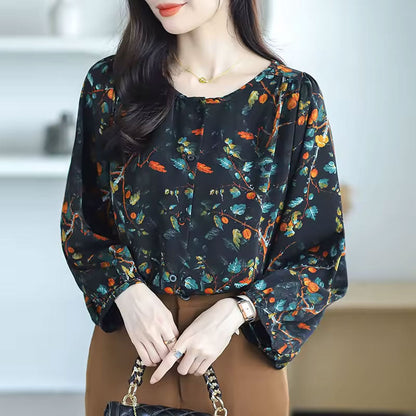Olivia Blouse met Bladprint