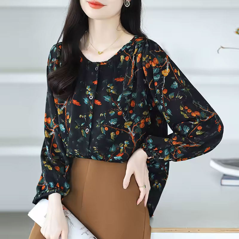 Olivia Blouse met Bladprint