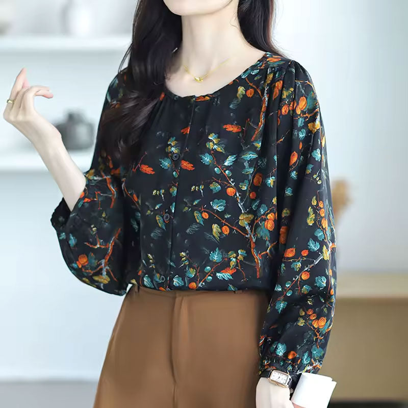 Olivia Blouse met Bladprint