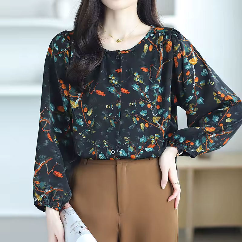 Olivia Blouse met Bladprint