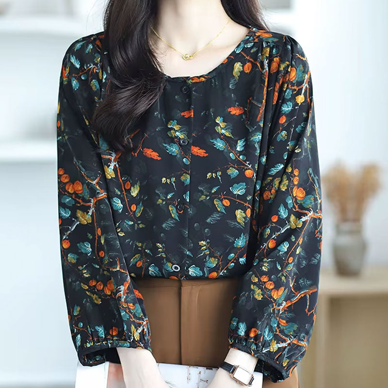 Olivia Blouse met Bladprint