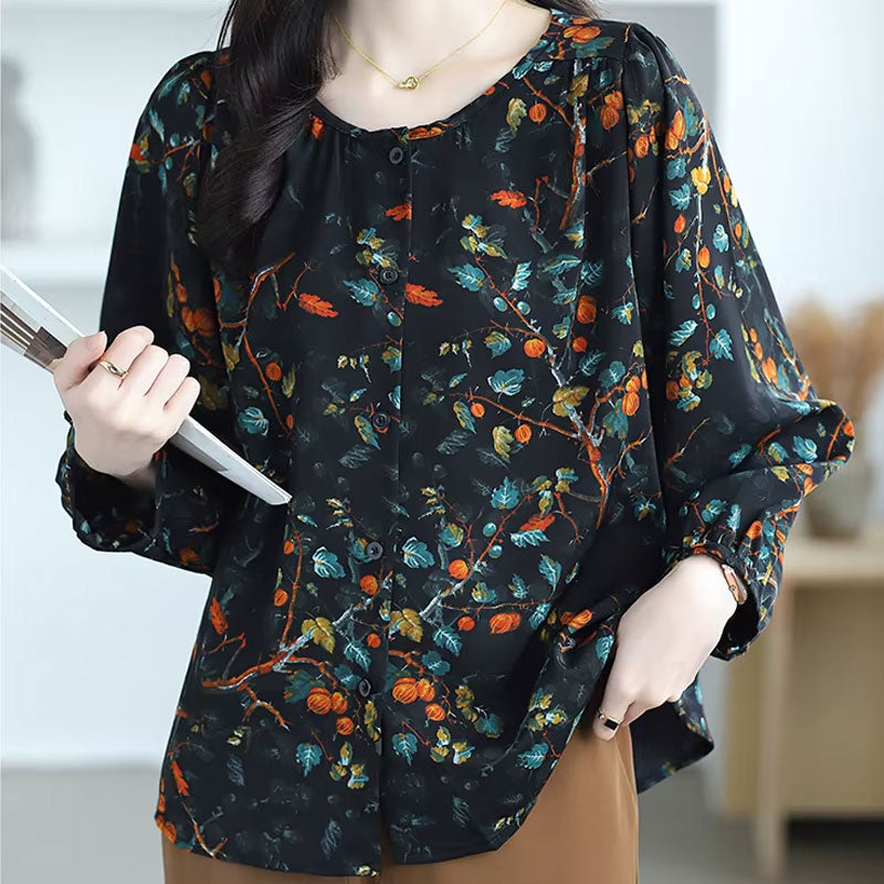 Olivia Blouse met Bladprint