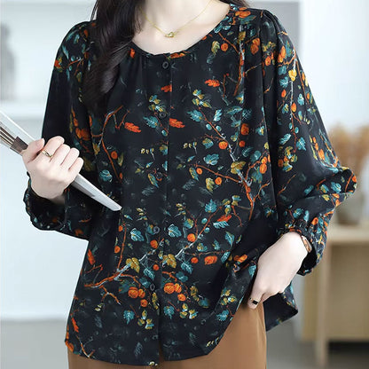 Olivia Blouse met Bladprint