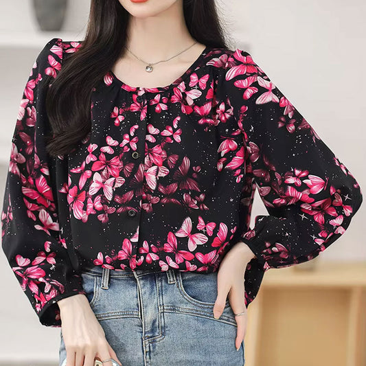 Gianna Blouse met Vlinderprint
