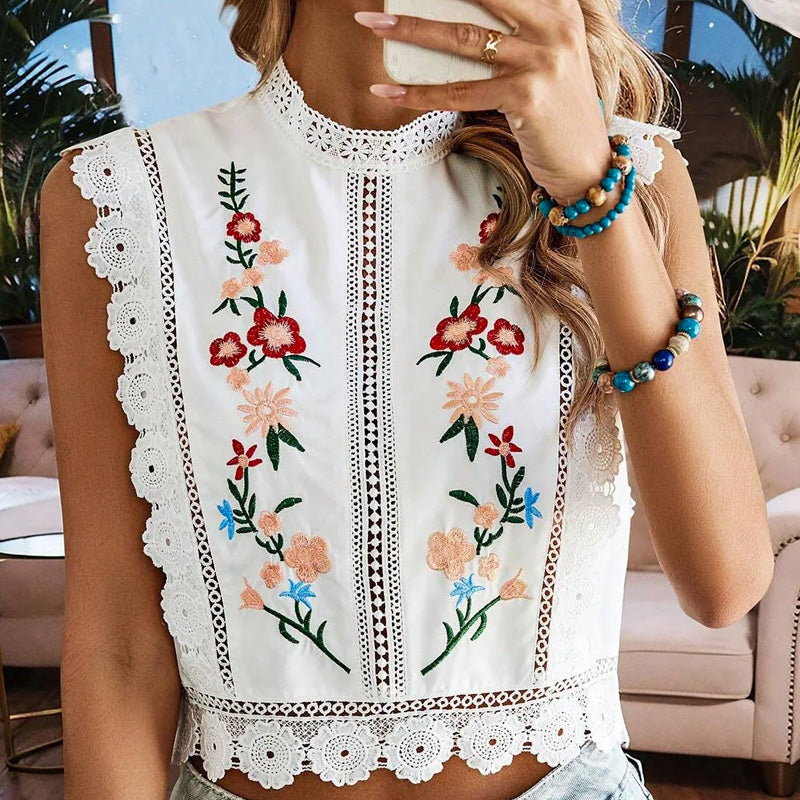 Vella Besticktes Crop-Top