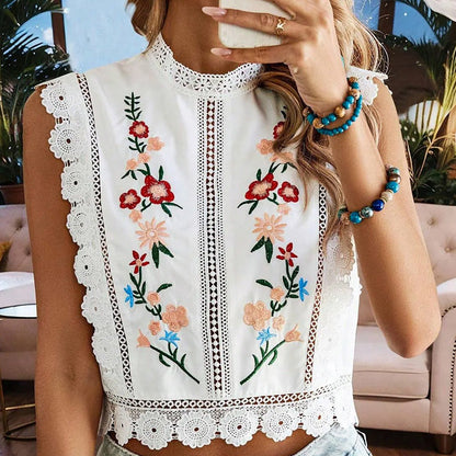 Vella Besticktes Crop-Top