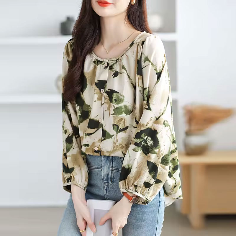 Olivia Blouse met Bladprint