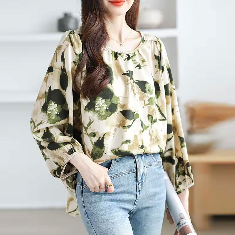 Olivia Blouse met Bladprint