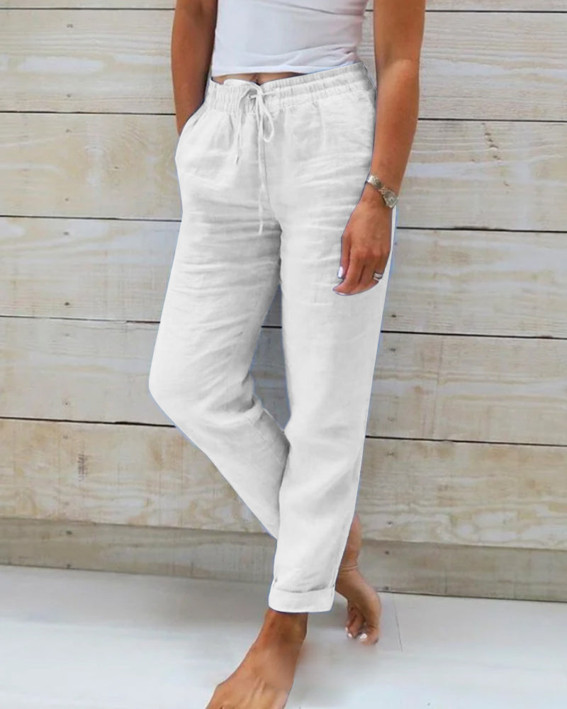 LIVIA™ | Luchtige linnen broek met stretch-comfort