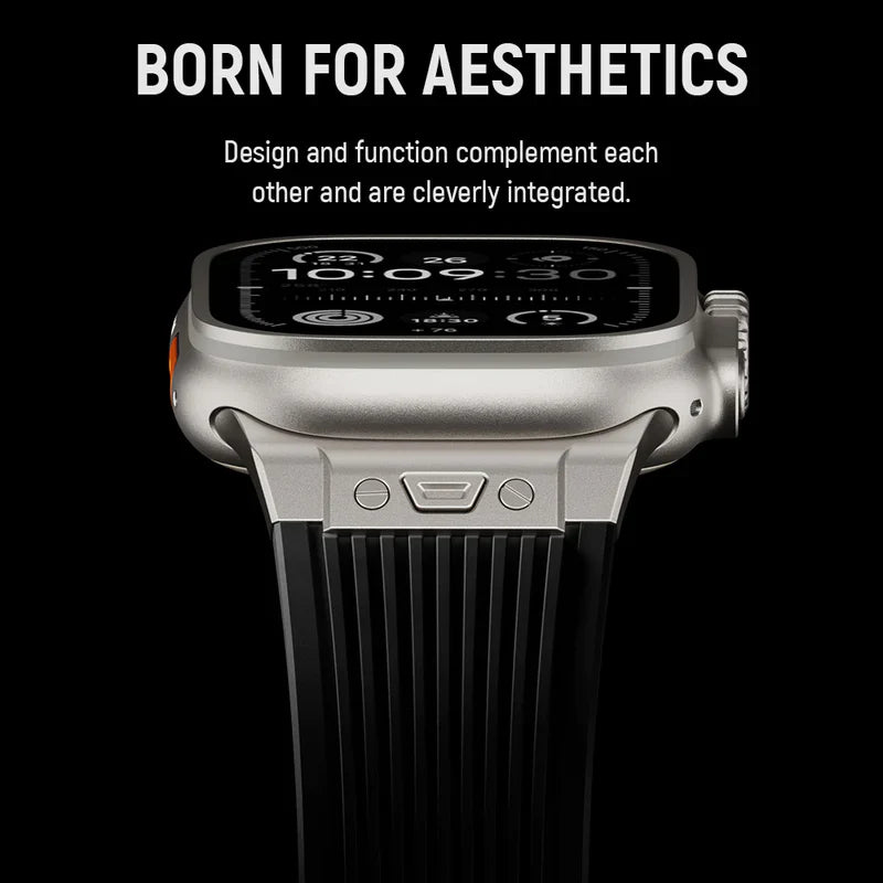 Titanium Streamlined Silikon Apple Watch Armband