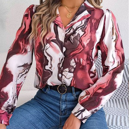 Aurora Kleurwerveling Blouse met Lange Mouwen