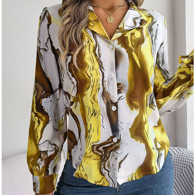 Aurora Kleurwerveling Blouse met Lange Mouwen