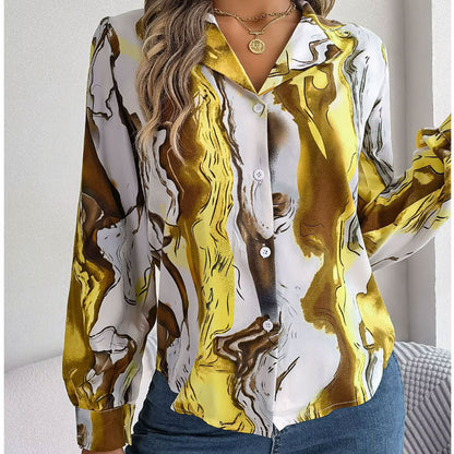 Aurora Kleurwerveling Blouse met Lange Mouwen
