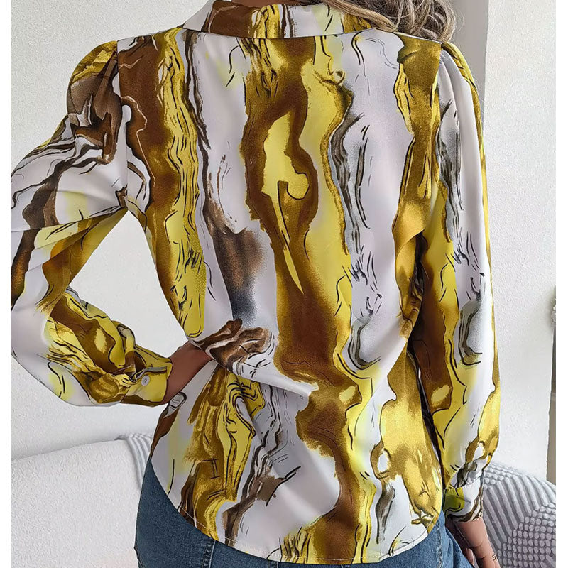 Aurora Kleurwerveling Blouse met Lange Mouwen