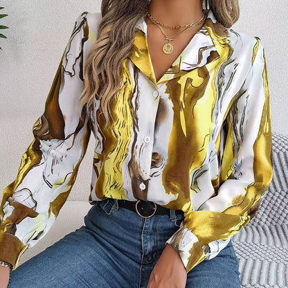Aurora Kleurwerveling Blouse met Lange Mouwen