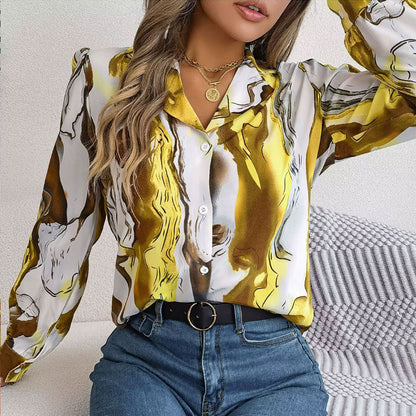 Aurora Kleurwerveling Blouse met Lange Mouwen