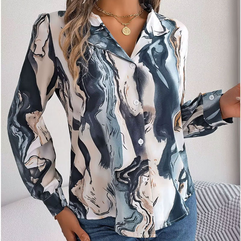 Aurora Kleurwerveling Blouse met Lange Mouwen