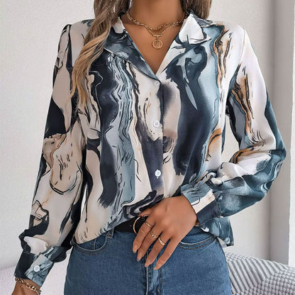 Aurora Kleurwerveling Blouse met Lange Mouwen