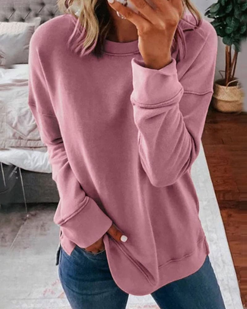 Elizabeth - Stilvoller, lässiger Pullover in einfarbigem Design