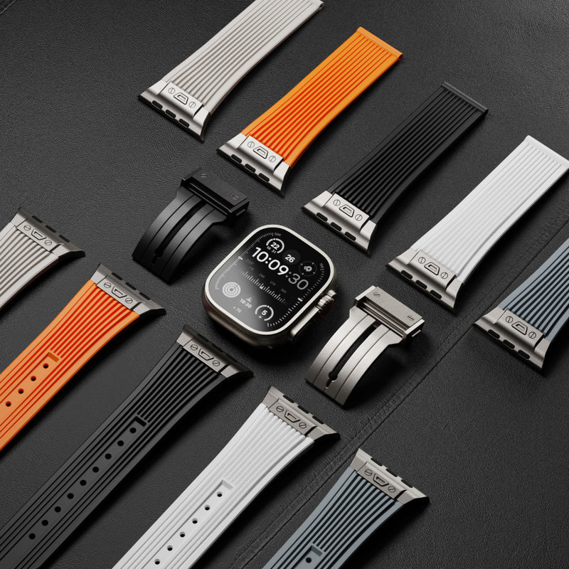 Titanium Streamlined Silikon Apple Watch Armband