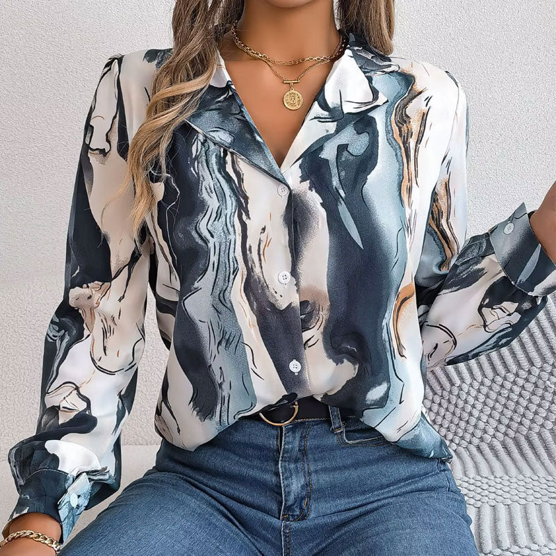 Aurora Kleurwerveling Blouse met Lange Mouwen