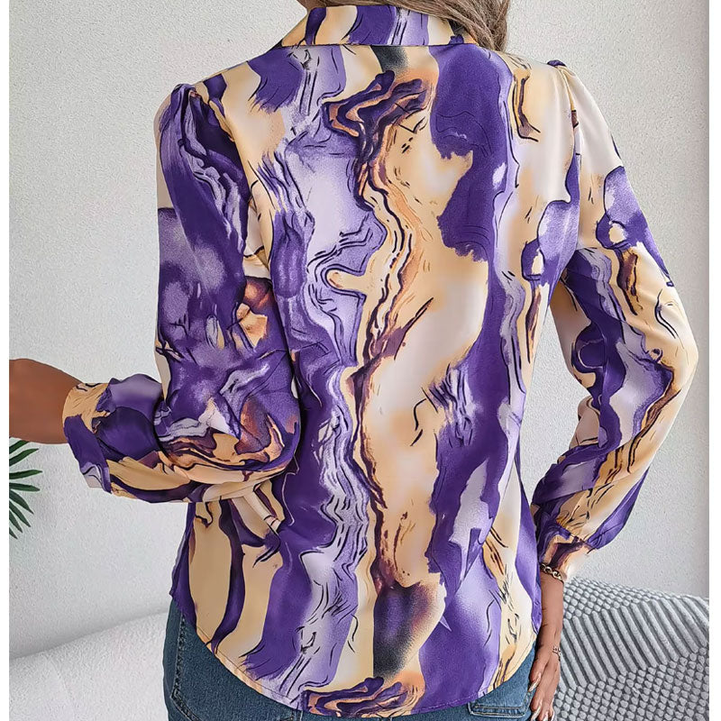 Aurora Kleurwerveling Blouse met Lange Mouwen