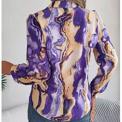 Aurora Kleurwerveling Blouse met Lange Mouwen