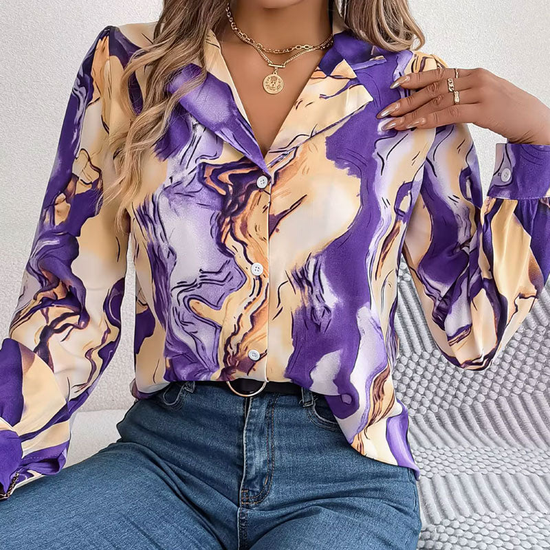 Aurora Kleurwerveling Blouse met Lange Mouwen