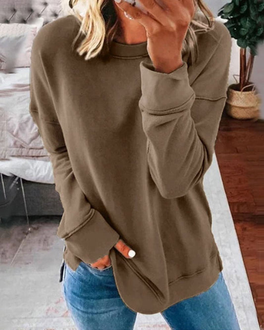 Elizabeth - Stilvoller, lässiger Pullover in einfarbigem Design