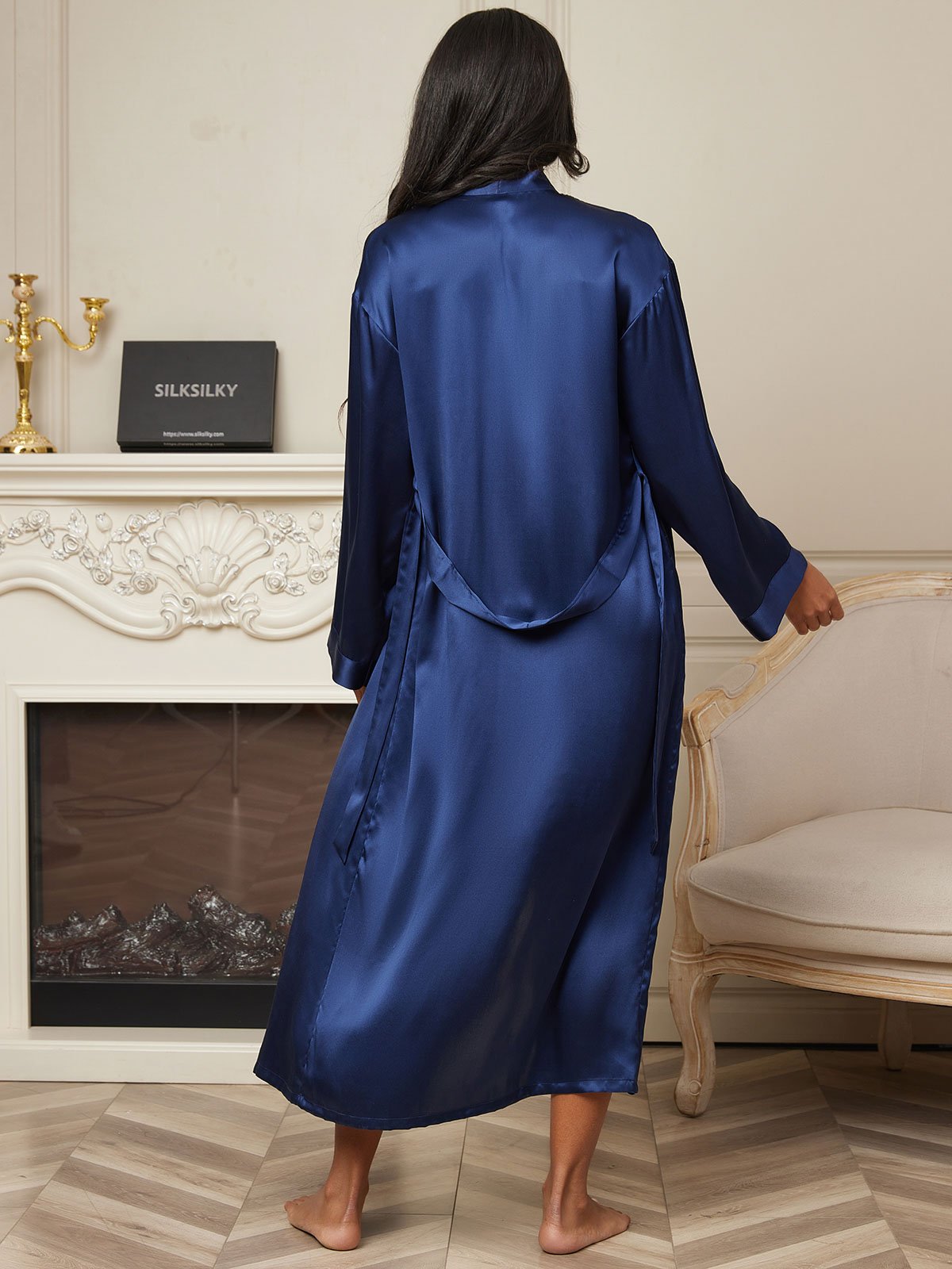 Elegante lange jurk van pure zijde voor dames