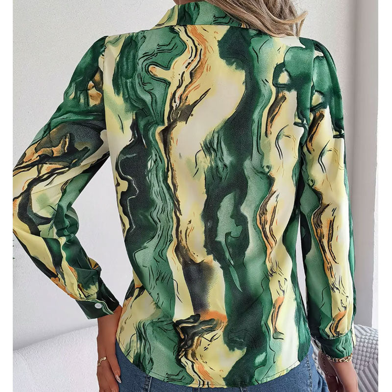Aurora Kleurwerveling Blouse met Lange Mouwen