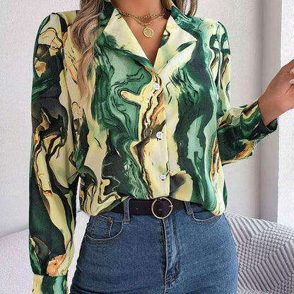 Aurora Kleurwerveling Blouse met Lange Mouwen