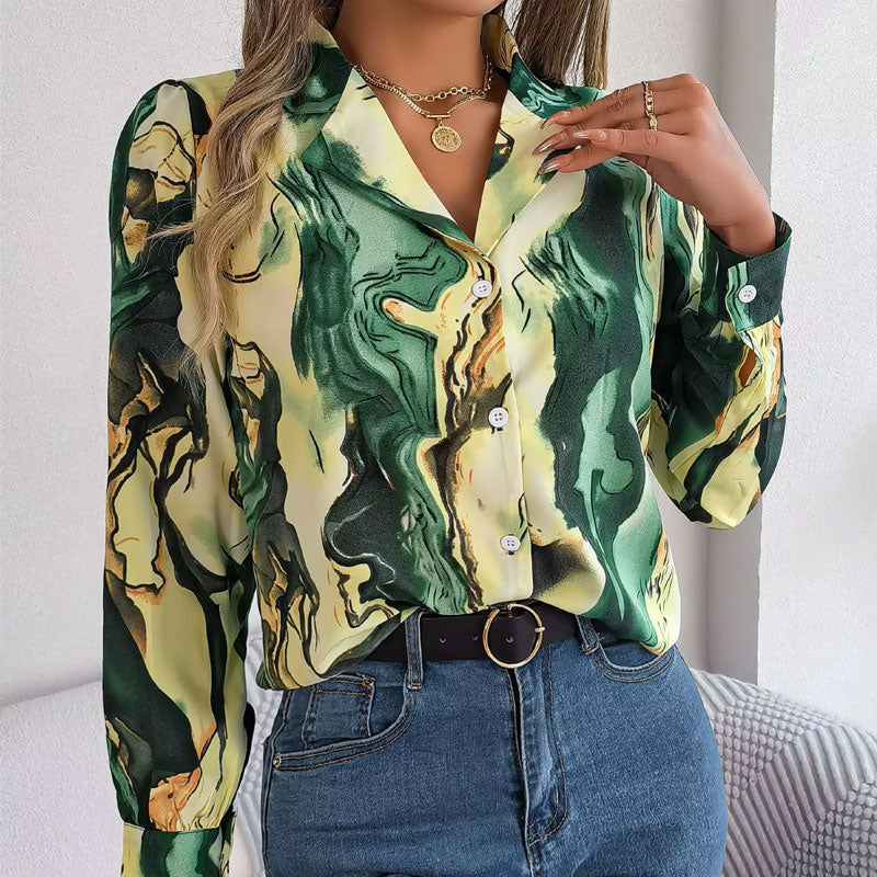 Aurora Kleurwerveling Blouse met Lange Mouwen