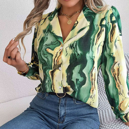 Aurora Kleurwerveling Blouse met Lange Mouwen