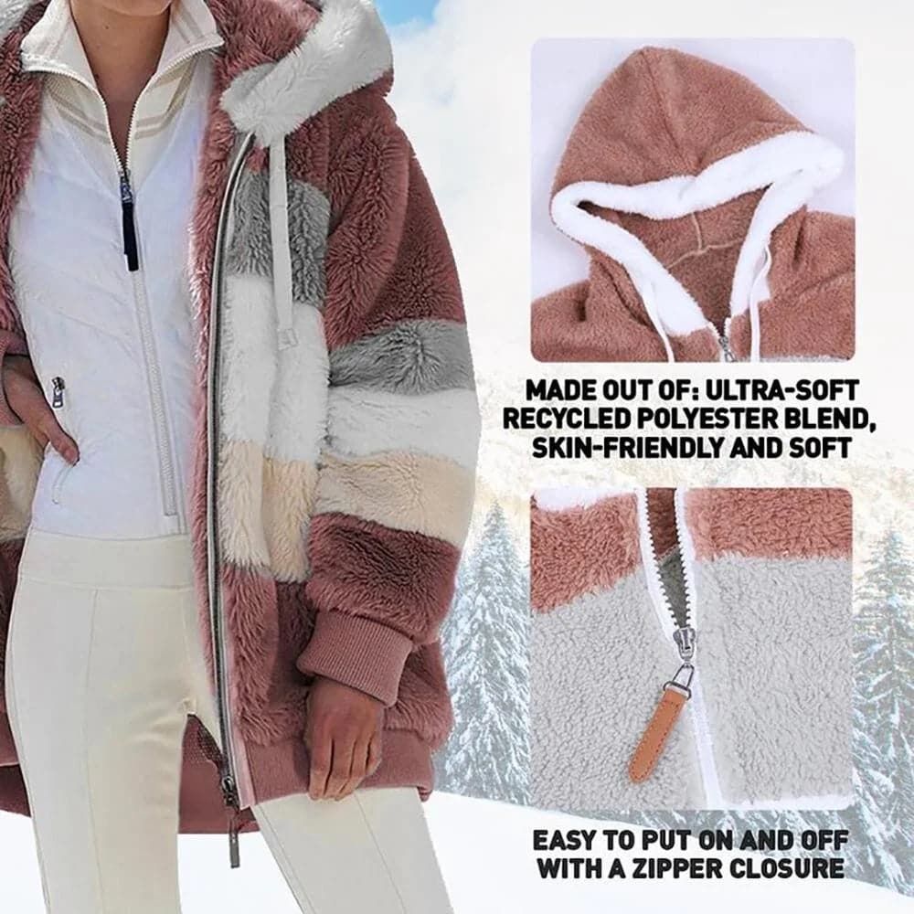 Viviana™ | Luxe & knusse colorblock-jas van imitatiebont